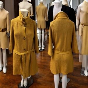 Ann Tylor, Woman,Sweater coats,Mustard yellow,Sz L,Buttons,Long Sleeve,Acrylic.!